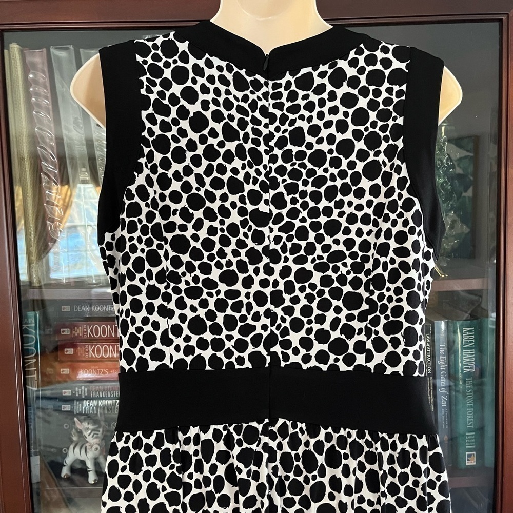Talbots Sleeveless Dress 8P Black and White Splotches Spotted - Picture 9 of 14
